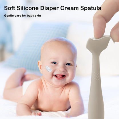 2 Pack Baby Diaper Cream Spatula - Baby Diaper Rash Cream Applicator for Butt Paste Diaper Cream - Diaper Cream Brush for Newborn Baby Essentials (Brown)