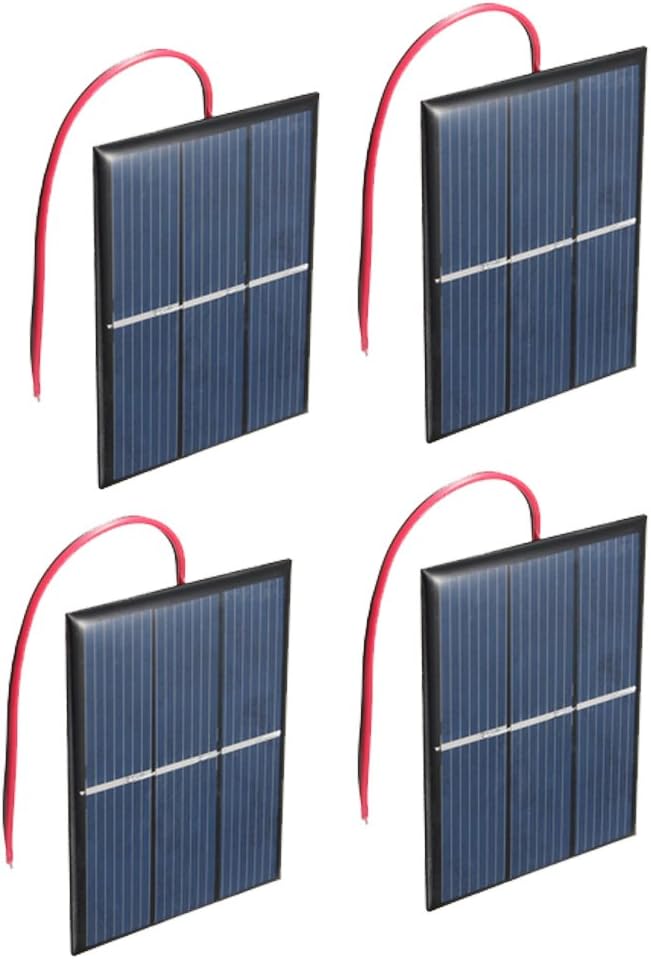 Set of 4 Pieces NUZAMAS 1.5V 0.65W 60X80mm Micro Mini Solar Panel Cells for Solar Power Energy, DIY Home, Science Projects - Toys - Battery Charger