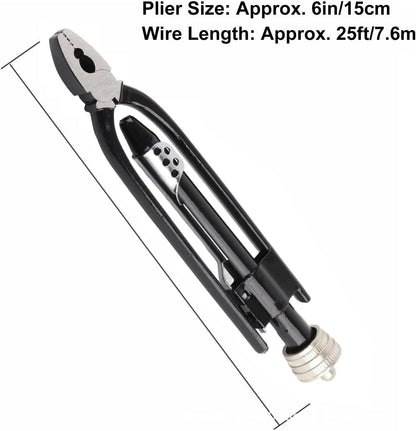 Acouto Safety Wire Pliers 8.3in Safety Wire Twister Tool with 25ft Wire, High Carbon Steel Wire Twisting Tool for Aircraft Automobile Industrial
