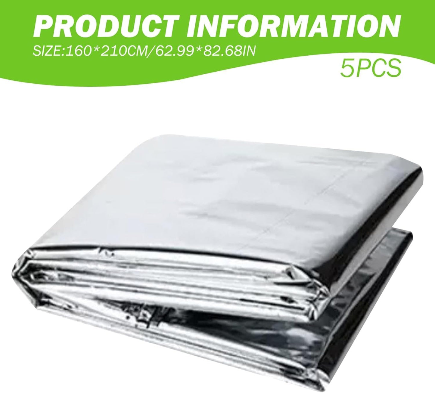 3Pcs Green House Plastic Covering 5x7ft Reflective Greenhouse Plastic Sheeting Tear-Resistant Emergency Blanket for Plants Grow Room Camping Simple Tent