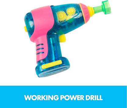 Educational Insights Design & Drill Brightworks, STEM Learning with Toy Drill, 53 Pieces, Ages 3+, Multicolored