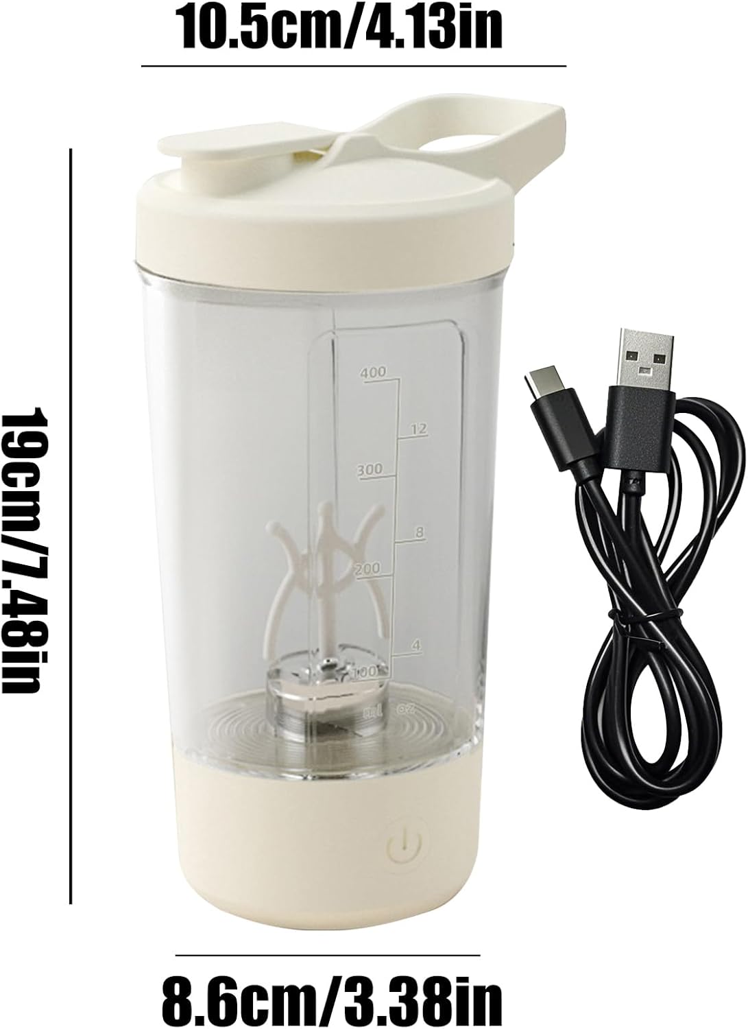 Protein Shaker Bottle | 450ml Rechargeable Drink Shaker,Single-Touch Operating Bottle For Gym Hydration, Bodybuilding Nutrition, Outdoor Sports