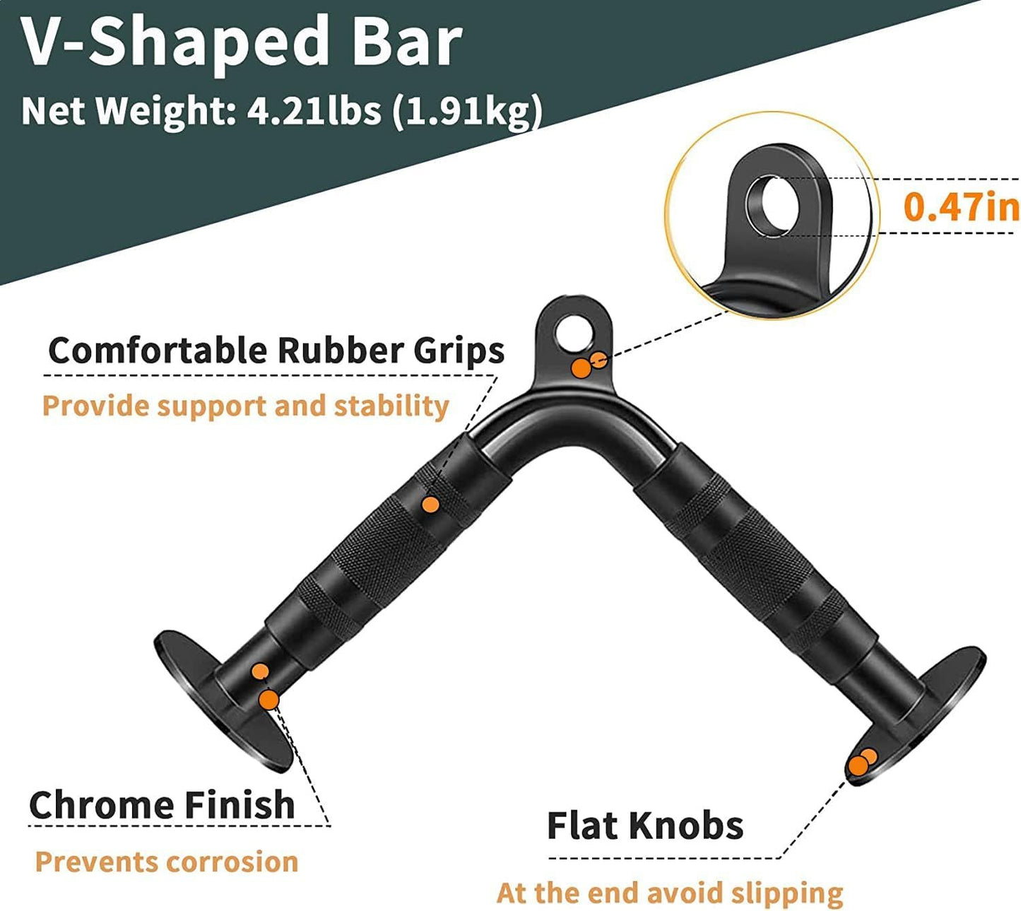 WNOEY Cable Machine Accessories, Cable Rowing Machine Handle Attachments, LAT Pull Down Attachment. Multi-Option: Double D Handle, V-Shaped Bar, Tricep Rope, Rotating Straight Bar