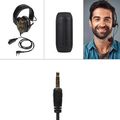 UAYESOK Walkie Talkie 2 Pin Kenwood to 3.5mm Headphone Adapter, Aux Audio Cable, Radio Adapter with PTT for Baofeng Kenwood TYT Wouxun Quansheng Radio for Electronic Earphones