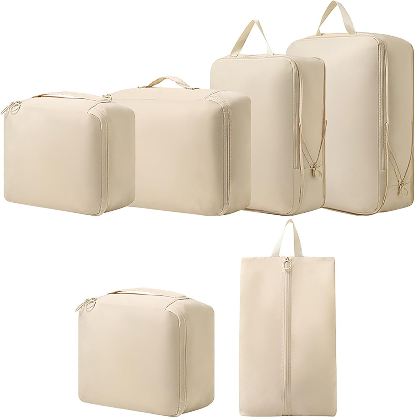 Set of 6 Packing Cubes Compression Design - Save Space in Luggage