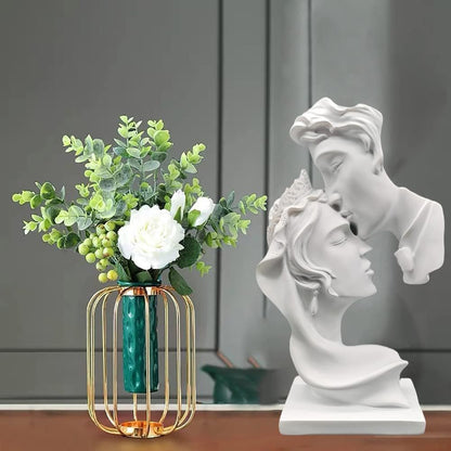 PIGPIGFLY Kiss of Love Statue Decorative Figures Home Living Room Decorative Figures Home Living Room Decorative Sculpture Abstract Polyresin Sculpture Gift