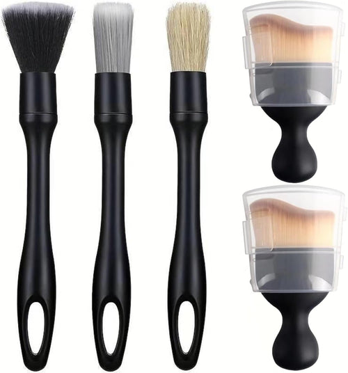 5 Pieces Car Detail Brushes Interior Cleaning Brushes, 3 Soft Premium Detail Brushes and 2 Interior Cleaning Lint Brushes for cleaning the interior and exterior of your car
