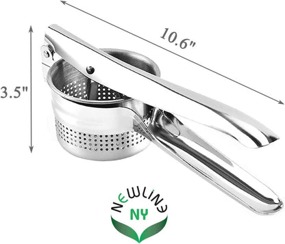 NEWLINE NY Stainless Steel Potato Presser Masher Ricer, Commercial Grade Tool to Press Mash Fruit or Food
