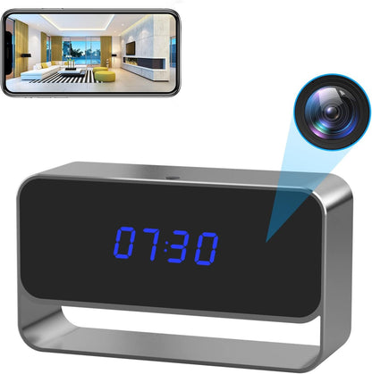 Pofeiwode Hidden Camera Clock WiFi Spy Camera FHD 1080P Wireless Secret Nanny Cam Small Surveillance Security Cams Enhanced Night Vision Motion Detection Alert Live Streaming via Android iOS App
