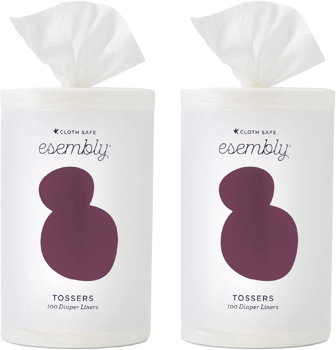 Esembly Tossers, Cloth Diaper Disposable Bamboo Liner, Fragrance-Free and Chlorine-Free, One Size, 200 Liners (2-Pack)