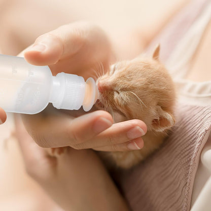 VANZACK 5pcs Pet Nursing Bottles Kit - 60ml Kitten Puppy Feeding Bottles, Small Animal Milk Feeder for Feeding Young Cats, Puppies and Small Animals