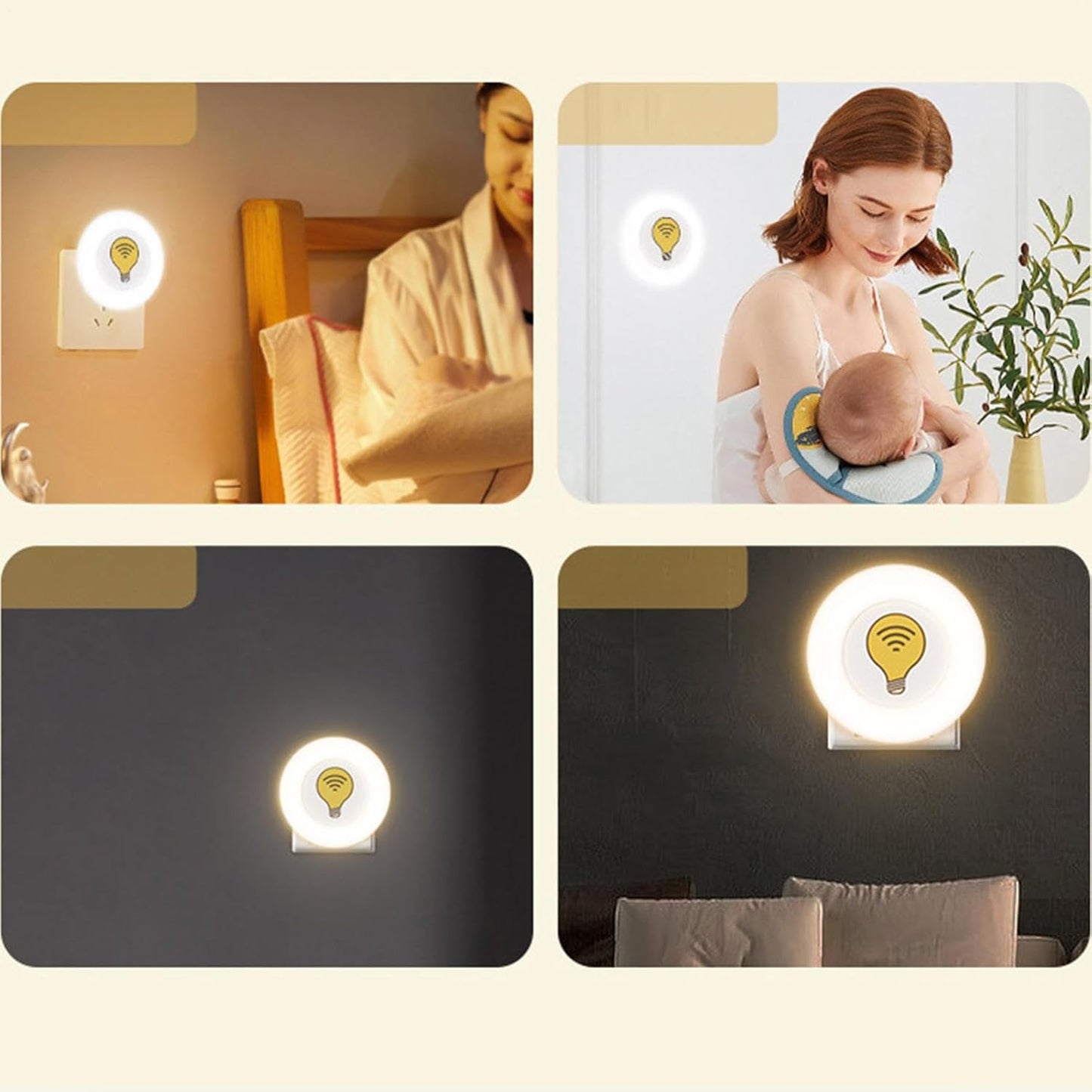 Voice Activated Lamp | LED USB Plug-in Intelligent Night Light - Brightness Adjustable Lamp, Decorative Ambience Lighting for Home, Living Room, Kids' Desk