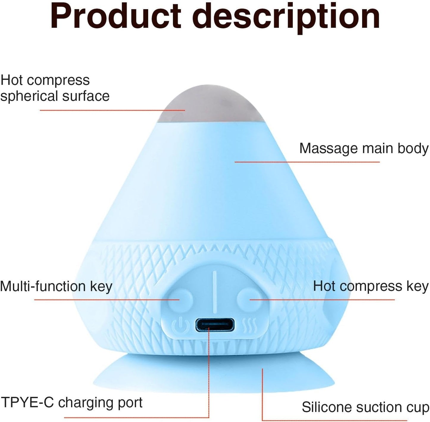 Wall Mounted Massage Ball,Cone Electric Deep Tissue Massager For Back | Myofascial Release Tool Massage Ball Pliability Sphere, 2-Speed Temperature Dual Mode Massage Ball For Neck Myofascial Release