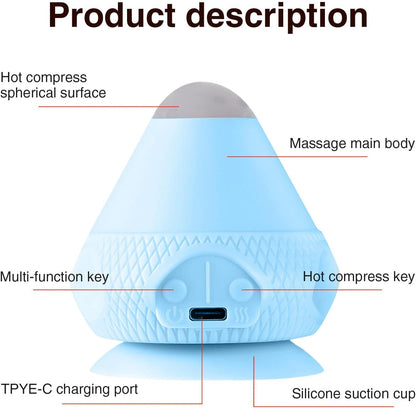 Wall Mounted Massage Ball,Cone Electric Deep Tissue Massager For Back | Myofascial Release Tool Massage Ball Pliability Sphere, 2-Speed Temperature Dual Mode Massage Ball For Neck Myofascial Release