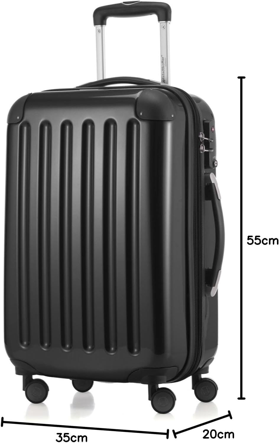 HAUPTSTADTKOFFER - Luggage, Black, 55, Hand Luggage