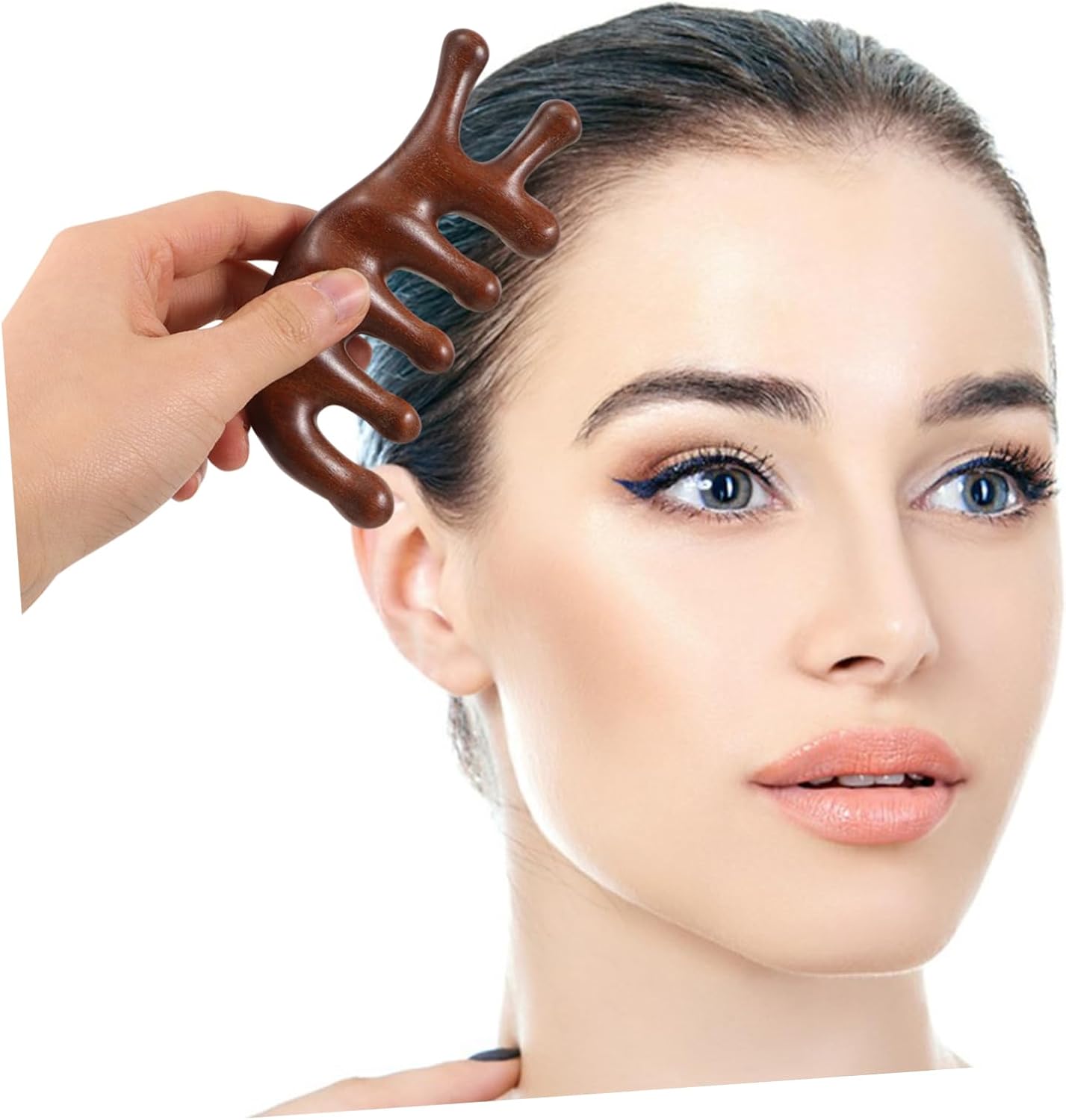 BESTYASH Massaggiatore Per La Testa Pettine Toelettatura Shampoo Guasha Manuale Corpo Dente Attrezzo Facciale Accessori Per La Cura Dei Districante Palmare Largo Di Legno Coffee