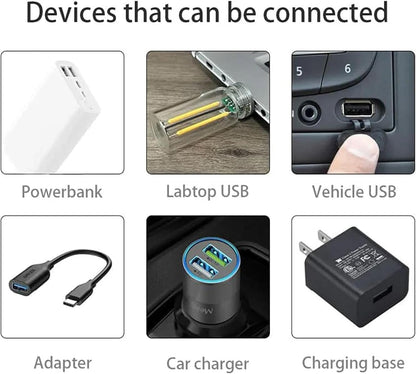 USB Touch Night Light, Car USB Night Light Touch Dimmable LED Filament Lamp,for Bedroom, Bathroom, Hallway, Car (Green)