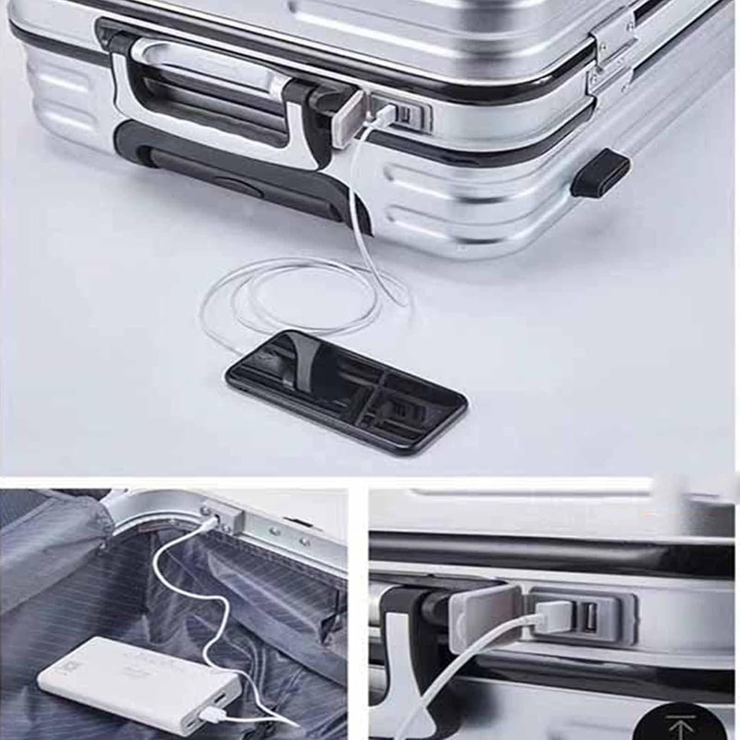 LJKSHNCX Valigia trolley da viaggio intelligente, valigia universale ultra silenziosa ricaricabile multifunzionale, lucchetto a combinazione Trinity