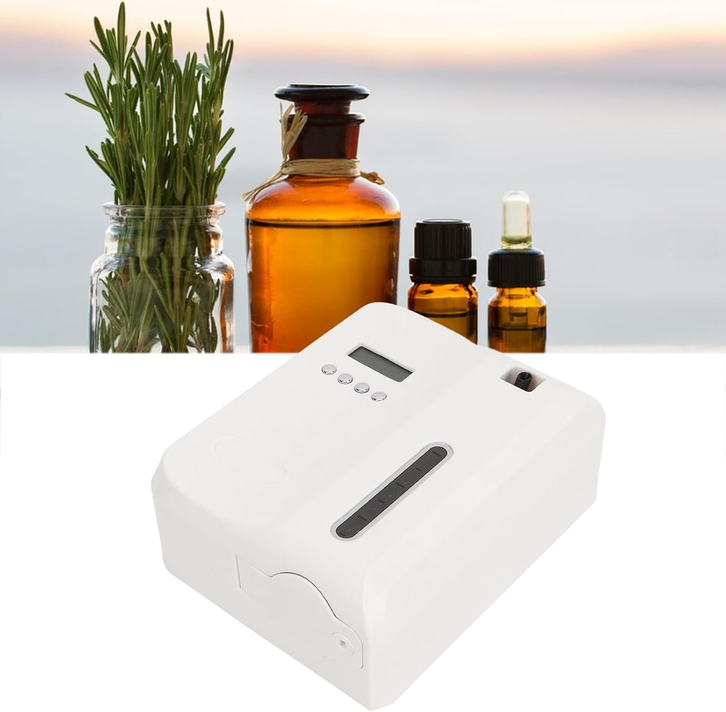UPQRSG Smart Scent Air Machine, Bt Mobile APP Control Professional Essential Oil Diffuser, Aromatherapy Machine with Essential Oil Diffuser with Fan (EU-White)