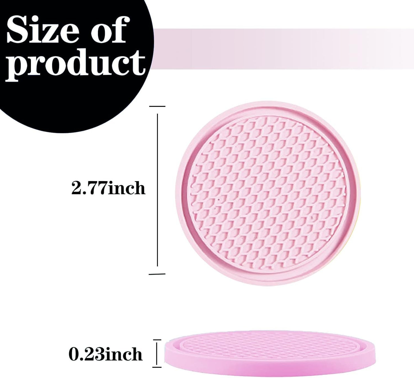Sodcay 4 PCS Car Cup Holder Coaster, 2.75In PVC Anti Slip Cup Holder Insert Coaster, Honeycomb Waterproof Fixed Tea Coaster, Universal for Vehicle Interior Cup Mats (Pink) (SOBD0002PK-4PC)
