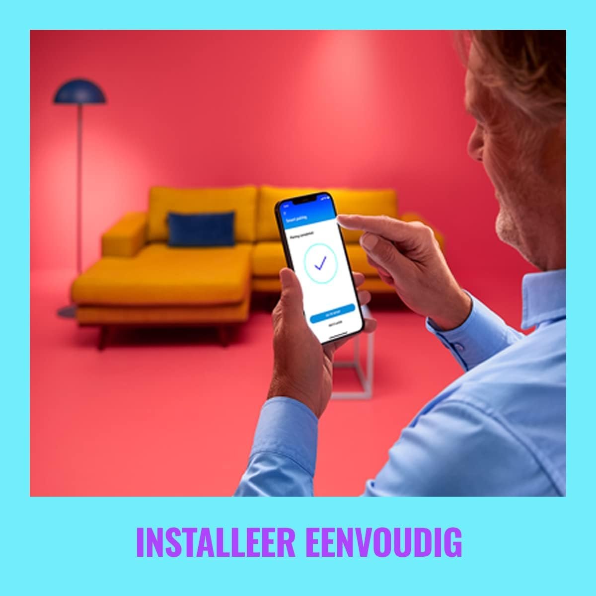 WiZ Tunable White Panel Ceiling Smart Light [Square 12W - White] App Control, for Indoor Home Lighting, Livingroom, Bedroom, Diningroom.