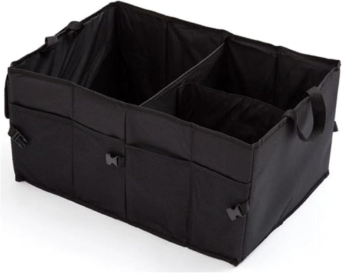 Piaoliu Black Minimalist Car Trunk Organizer, Foldable Multi-Purpose Tools, Garage Sedan Portable Car Accessories