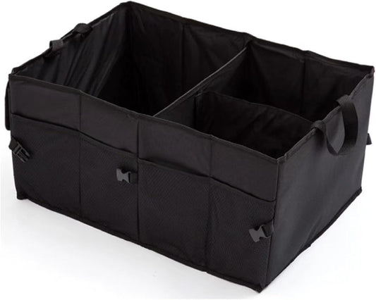 Piaoliu Black Minimalist Car Trunk Organizer, Foldable Multi-Purpose Tools, Garage Sedan Portable Car Accessories