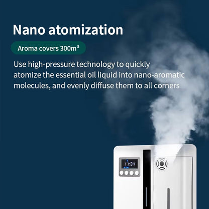 Bluetooth Aromatherapy Diffuser for Home, Humidifier Large Room, Smart Air Scent Diffuser with Detachable Atomizing Head, Led Screen Display, Button + Remote Control, Four Sections of Timing White