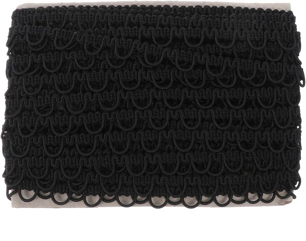 AUTSUPPL 1pc Elastic Button Loop Trim Handmade Wave Lace for Wedding Dress Decoration Clothing Accessories and DIY Crafts