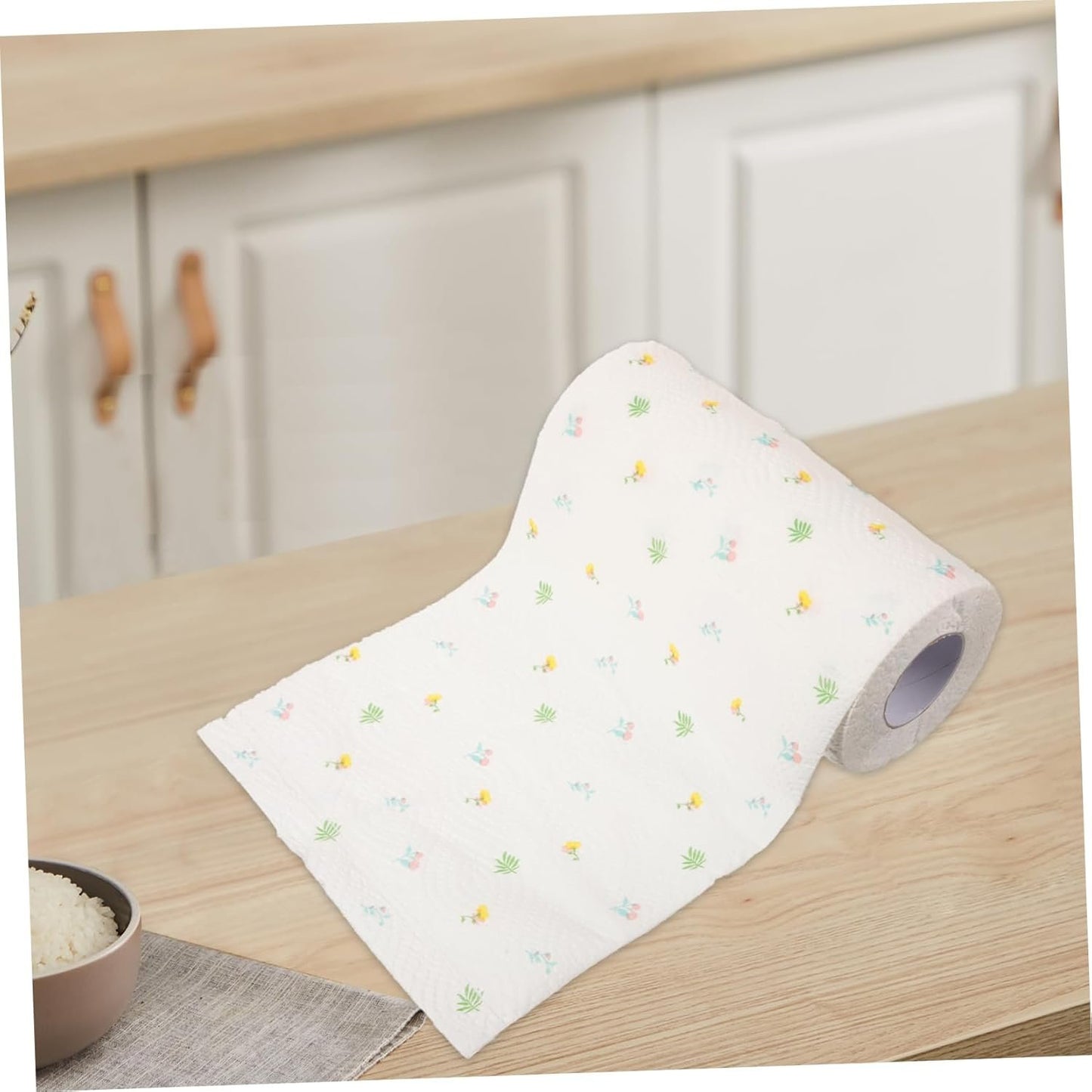 Beatifufu 1 Roll Kitchen Paper Towel Durable Water Locking Design Random Style for Home Cooking Cleaning