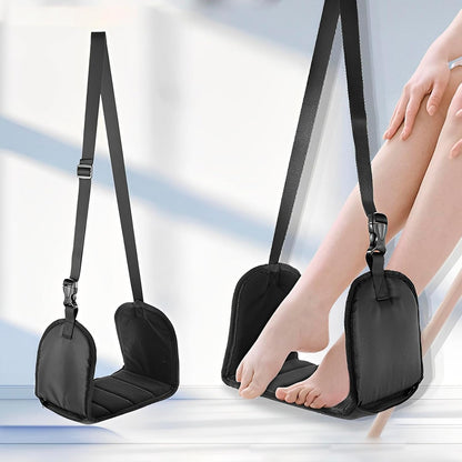 Airplane Footrest Adjustable Hanging Footrest Hammock Portable Plane Leg Rest Foldable Memory Foam Plane Foot Hammock Office Footrests for Airplane Travel Flight Train Office Fulasun