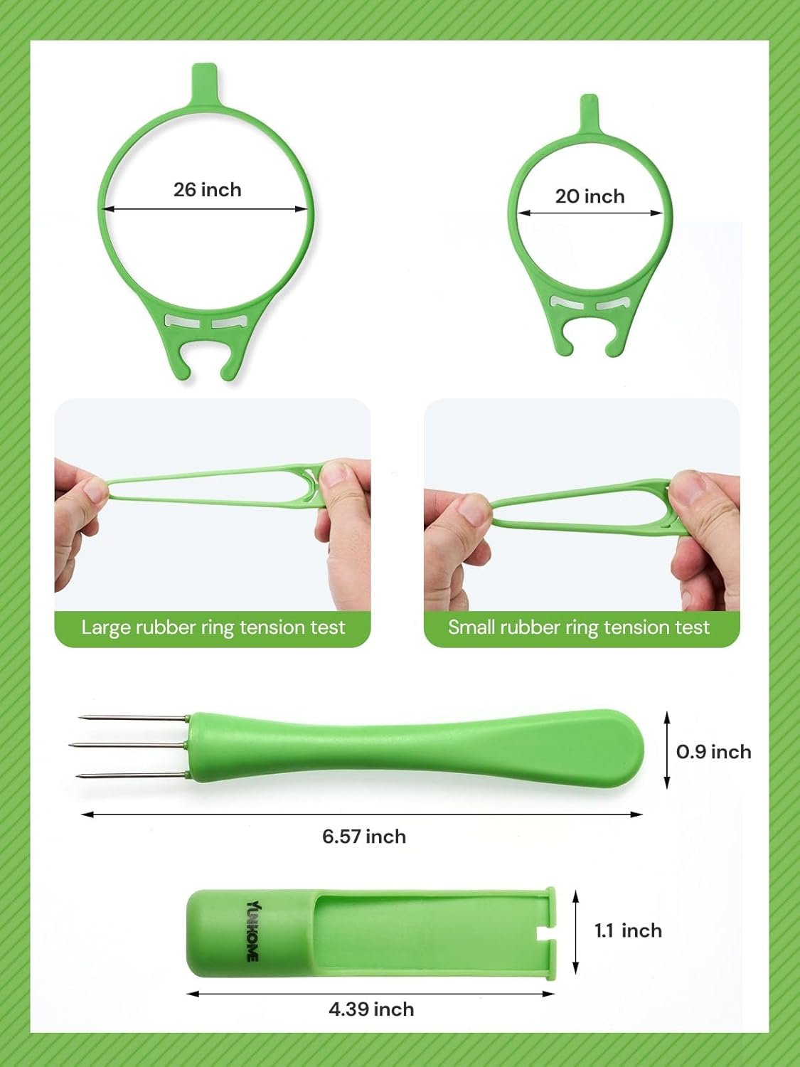 Pickle Fork, YUNHOME Pickle Grabber, Unique Kitchen Gadgets, Olive Fork Pickle Picker Pickle Gift Cool Gadgets Pickle Gifts Pickle Forks Tool for The Jar Pickle Holder, Green&White, YPF02