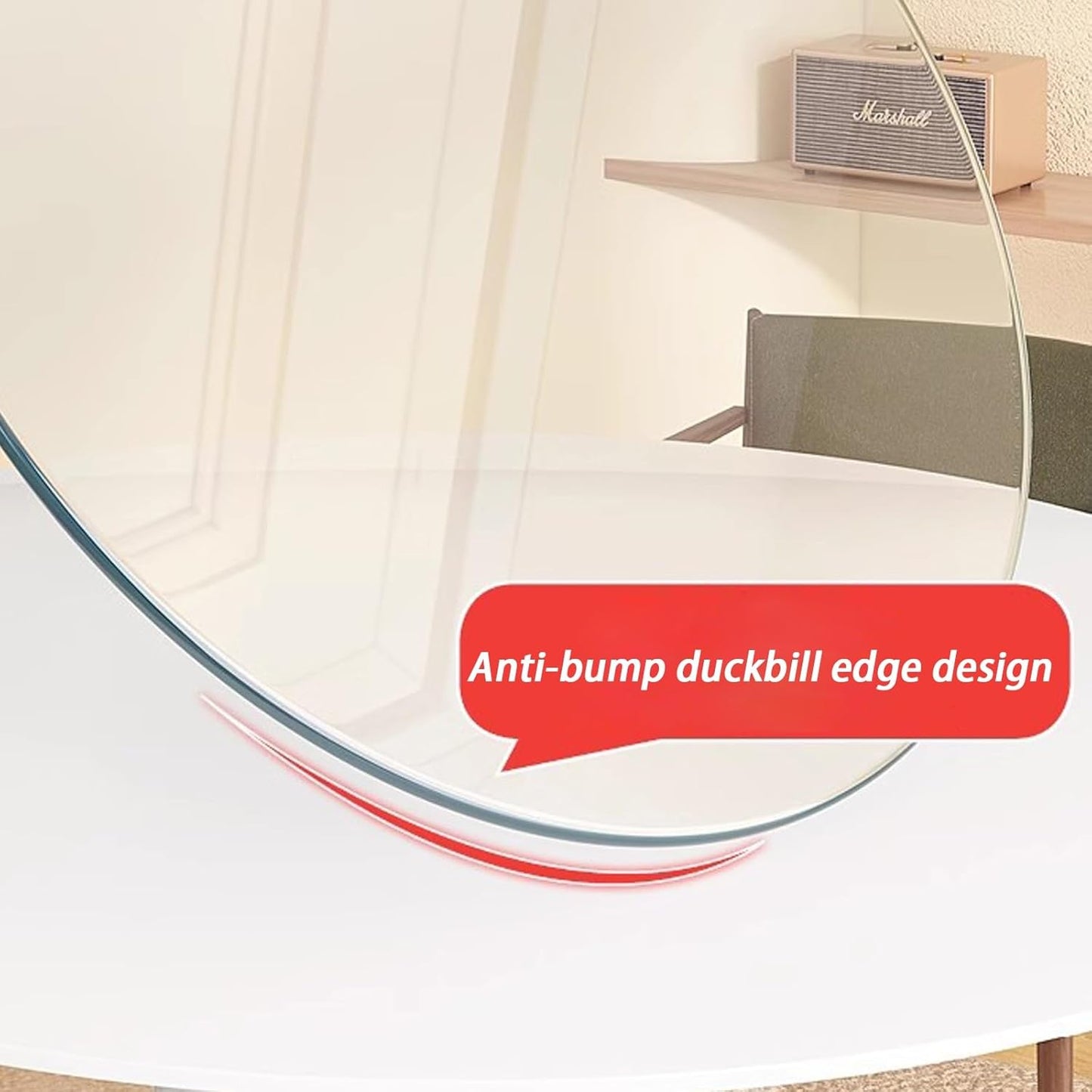 Round Glass Dining Table Top, Tempered Glass Center Table Board, 50 CM-100 CM Sizes, Modern Round Glass Tabletop for Dining & Coffee Table, Stylish & Durable