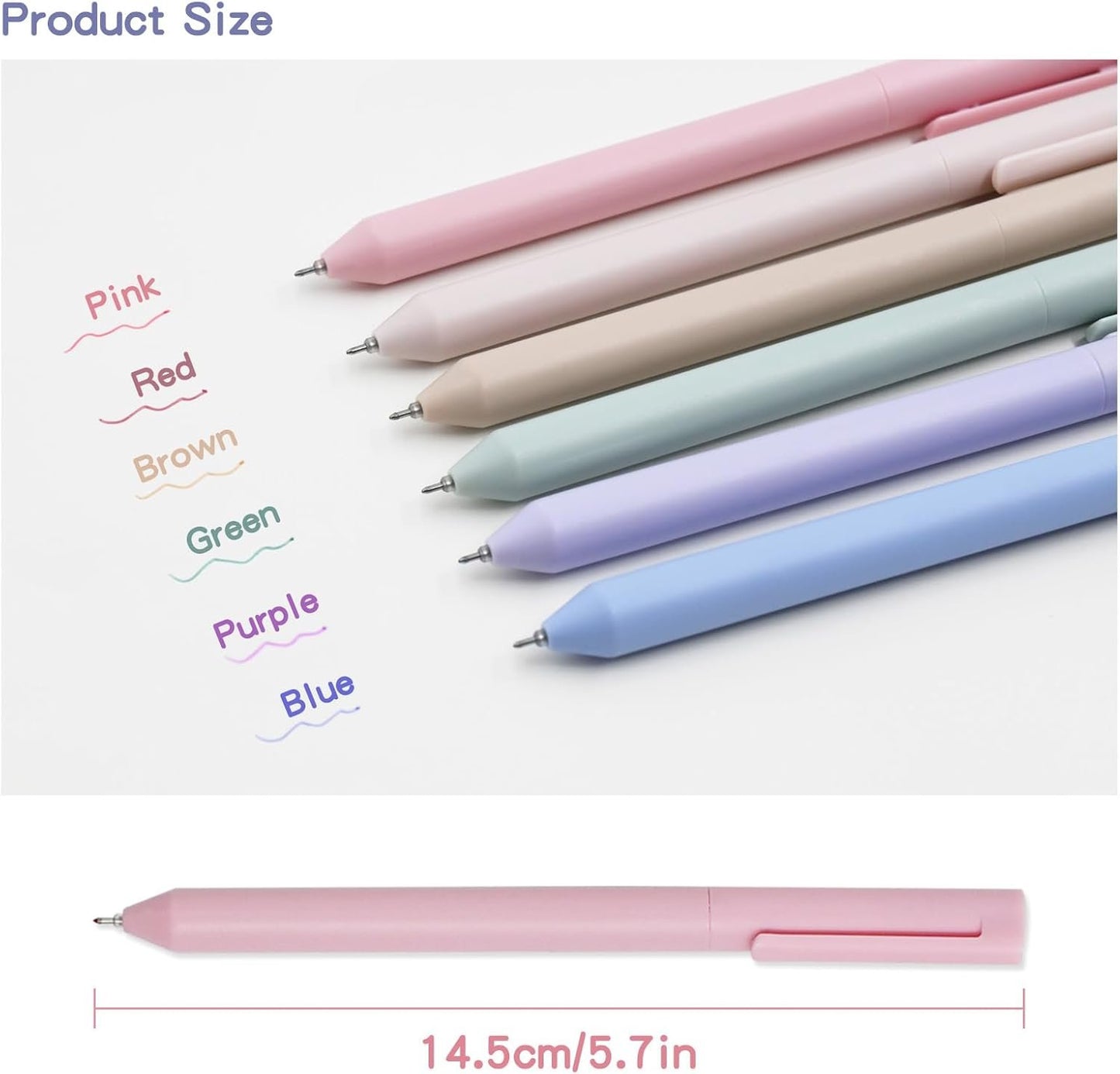 6 PCS Colored Gel Pens, Aesthetic Journaling Smooth Writing Pen, Pastel Quick Dry Coloured Ink Pens, 0.5mm Fine Tip Point, Cute Pen for Coloring Note Taking, School Office Supplies Stationery (6)