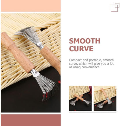 FOMIYES 6 Pcs Hair Brush Cleaners - Portable and Ergonomic Comb Cleaning Tools for Home and Travel, Yellow, 4.52*1.18*1.57 Inch