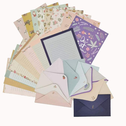 Fulanfudi 81pcs Stationary Paper and Envelopes Set, Contain 54 Stationery Paper and 27 envelopes, Writing Paper Stationery Set, 9 Different Style