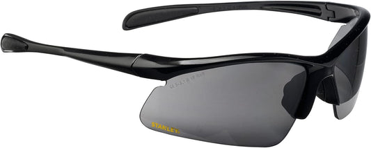 Stanley Clear Lens Half Frame Safety Glasses - Smoke Lens Safety Glasses For Men & Women - High UV Protection Glasses - Rubber Tipped No-Slip Design