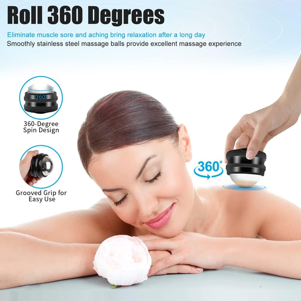 MoMoee Cold Massage Roller Ball,Manual Massage Ball Roller for Ice and Heat Therapy,Deep Tissue Massage Ball for Sore Muscles,Joint Pain,Muscle Recovery