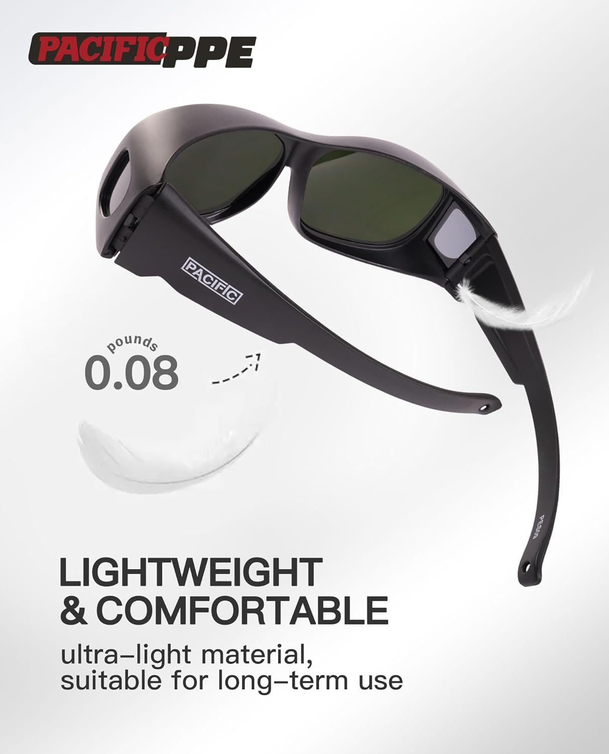 PACIFIC Welding Safety Glasses, Wrap-around Safety Welding Lens, Anti-scratch Safety Glasses, UV Protection, Protective Glasses, ANSI/ISEA & MCEPS Compliant, IR Shade 5