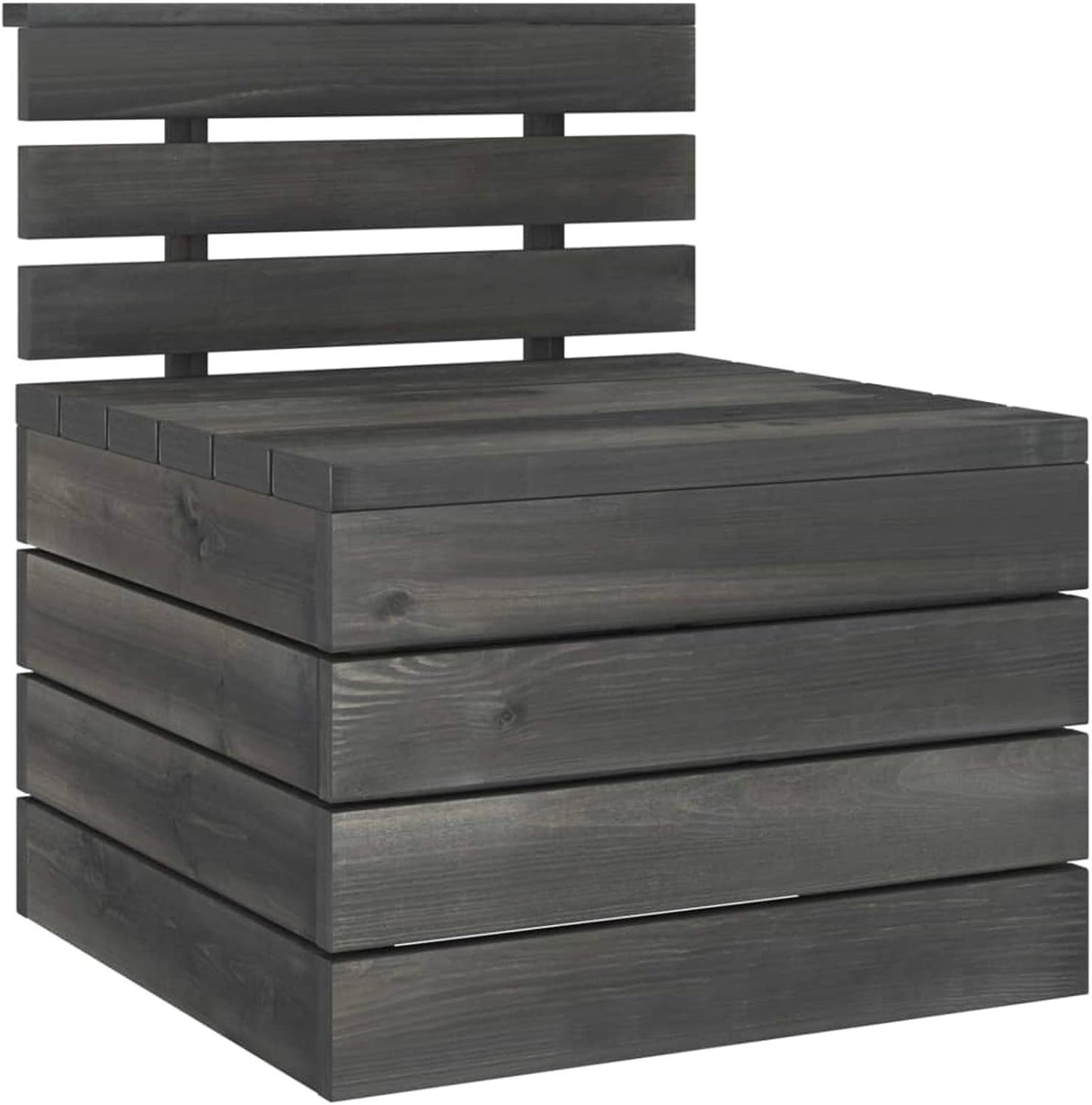 Homgoday Set Divani da Giardino su Pallet 2pz Pino Massello Grigio Scuro, Lettini Prendisole, Divano Letto Mobili, Lettini da Giardino, Lettino da Piscina da Giardino per Esterno Piscina