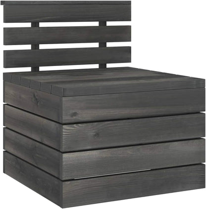 Homgoday Set Divani da Giardino su Pallet 2pz Pino Massello Grigio Scuro, Lettini Prendisole, Divano Letto Mobili, Lettini da Giardino, Lettino da Piscina da Giardino per Esterno Piscina