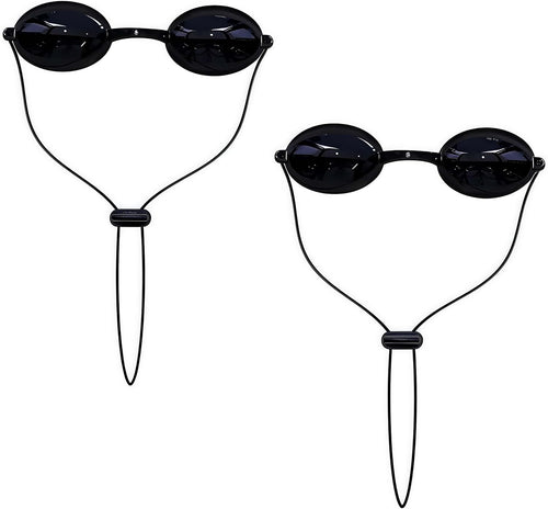 Protective Goggles for Red Light Therapy Pack of 2, Safety Glasses for Tanning Use, Eye Protection for Light Therapy without Blocking Light, Safe Transparent See-Through Material, Storage Box Included