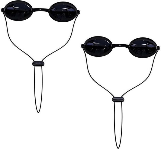 Protective Goggles for Red Light Therapy Pack of 2, Safety Glasses for Tanning Use, Eye Protection for Light Therapy without Blocking Light, Safe Transparent See-Through Material, Storage Box Included