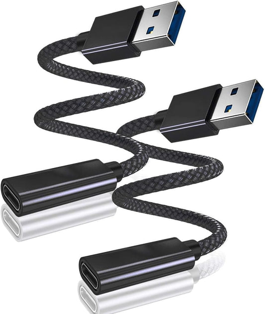 Basesailor USB 3.0 to USB C Adapter 1M/2Pack,USB 3 Male to USB C Female Cable,5Gbps 3.1 Type C Charger Connector for Apple iPhone 16e 16 15 Pro Max,iPad Air Mini,Samsung Galaxy S25 S24,Z Fold Flip