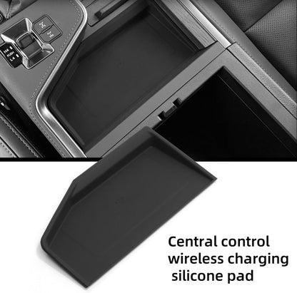 1PCS Black Center Console Wireless Charging Protective Mat,Accessories Silicone Protection Pad Center Console Liner Interior,Non-Slip Silicone Protection Pad