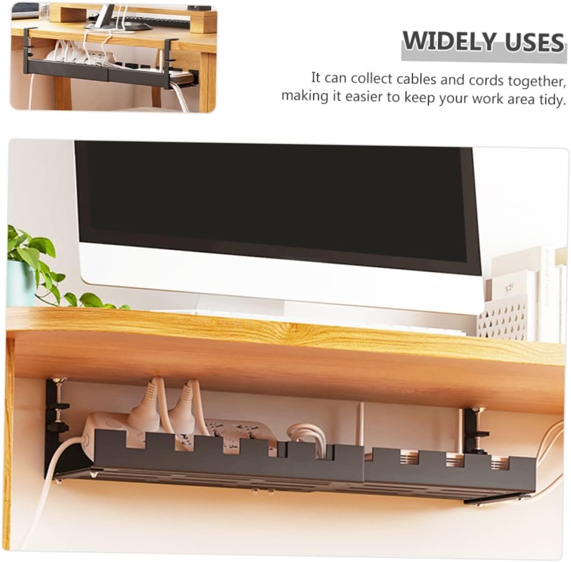 CIYODO Under Desk Cable Management Tray Durable Wire Organizer for Tidy Workspace Wear Resistant Cable Holder for Office and Home Stylish Design for Concealing Cords