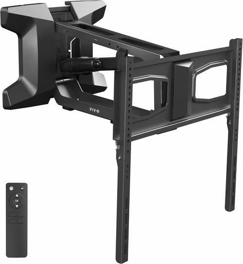 VIVO Motorized Fireplace TV Wall Mount for 37 to 70 inch Screen up to 77 lbs, Height Adjustable Electric Pull Down Mantel Bracket, Black, MOUNT-E-M070R