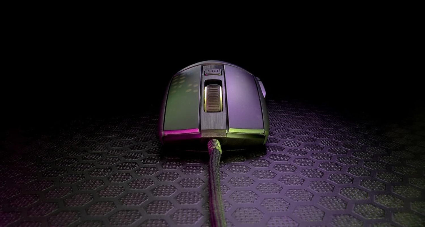 ROCCAT Burst Pro PC Gaming Mouse, Optical Switches, Super Lightweight Ergonomic Wired Computer Mouse, RGB Lighting, Titan Scroll Wheel, Honeycomb Shell, Claw Grip, Owl-Eye Sensor, 16K DPI - Black