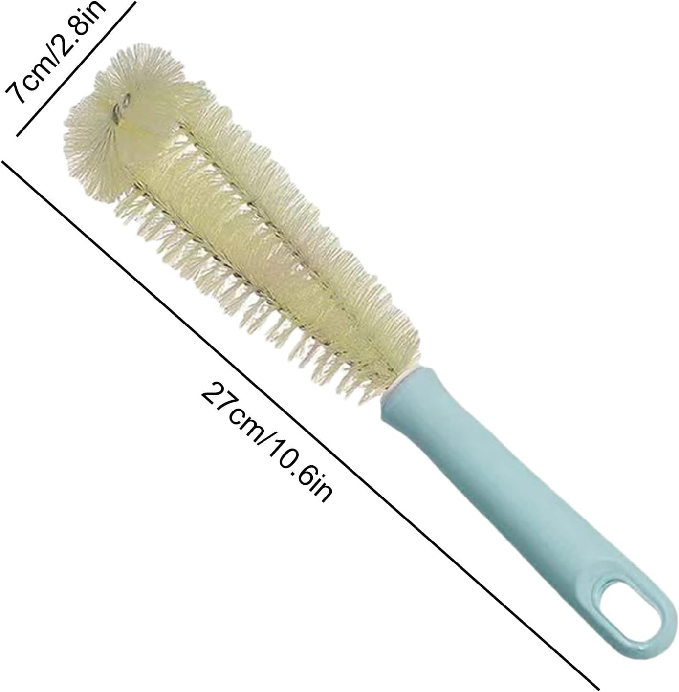 Water Bottle Brush, Short Handle Spiral Cup Brush Cleaner, Multipurpose Portable Scrubber, Compact Non-Scratch Cleaning Tool, Ideal for Tumblers, Glasses, Flasks, Mugs, Containers