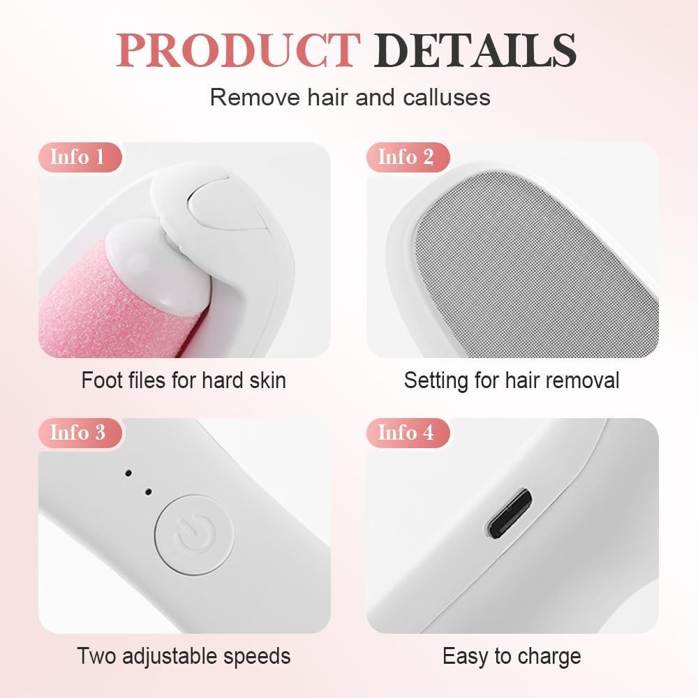 Electric Callus Remover, 2025 New 2-in-1 Electric Foot Callus Remover, Pedicure Tools for Feet, ElectricS Callus RemoverS for Feet, Foot Care for Men and Women (1pcs)